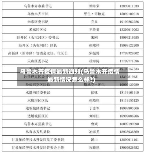 乌鲁木齐疫情最新通知(乌鲁木齐疫情最新情况怎么样?)